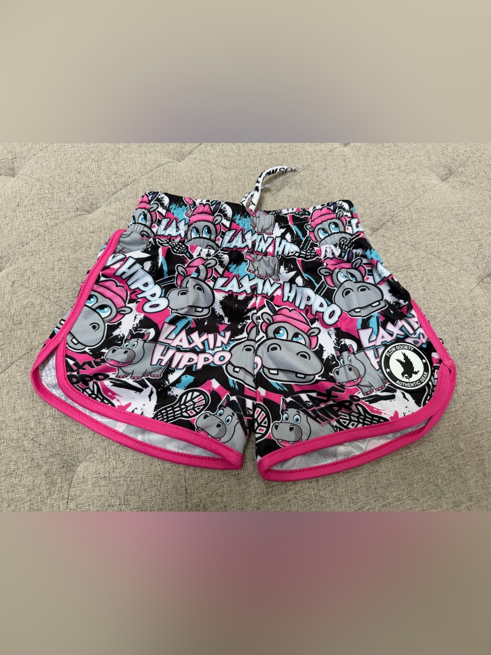 EUC FLOW SOCIETY GIRLS HIPPO SHORTS SIZE SMALL Laxin' Hippo lacrosse shorts